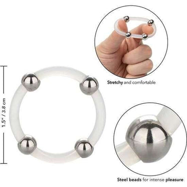 Anello in silicone con perle in acciaio per erezioni più forti e stimolazione